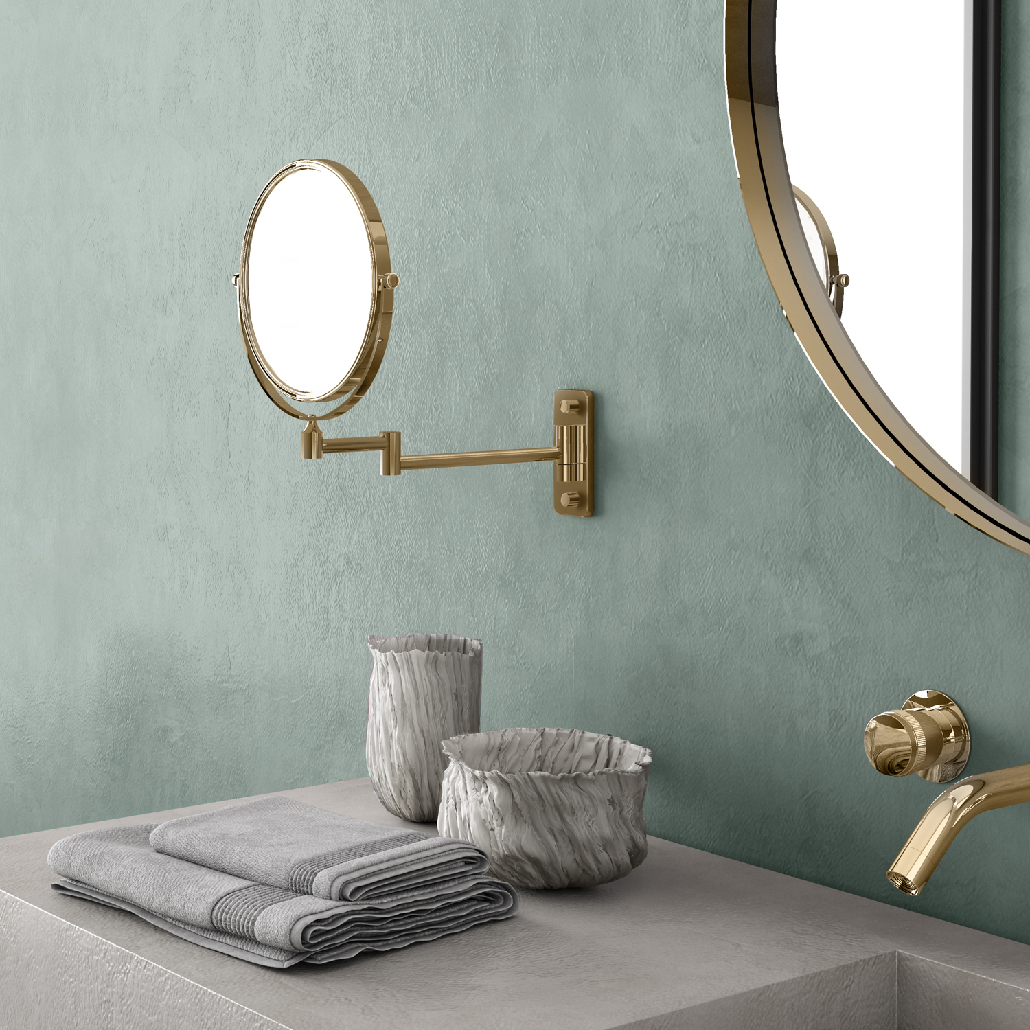 gedy-gaia-miroir-grossissant-sur-pied-or-mat image 3