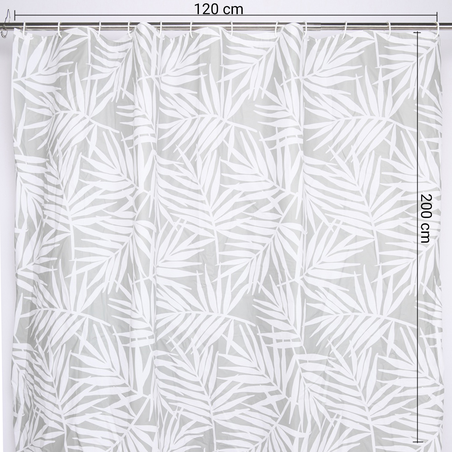 gedy-palme-rideau-de-douche-120x200-blanc-vert image 2