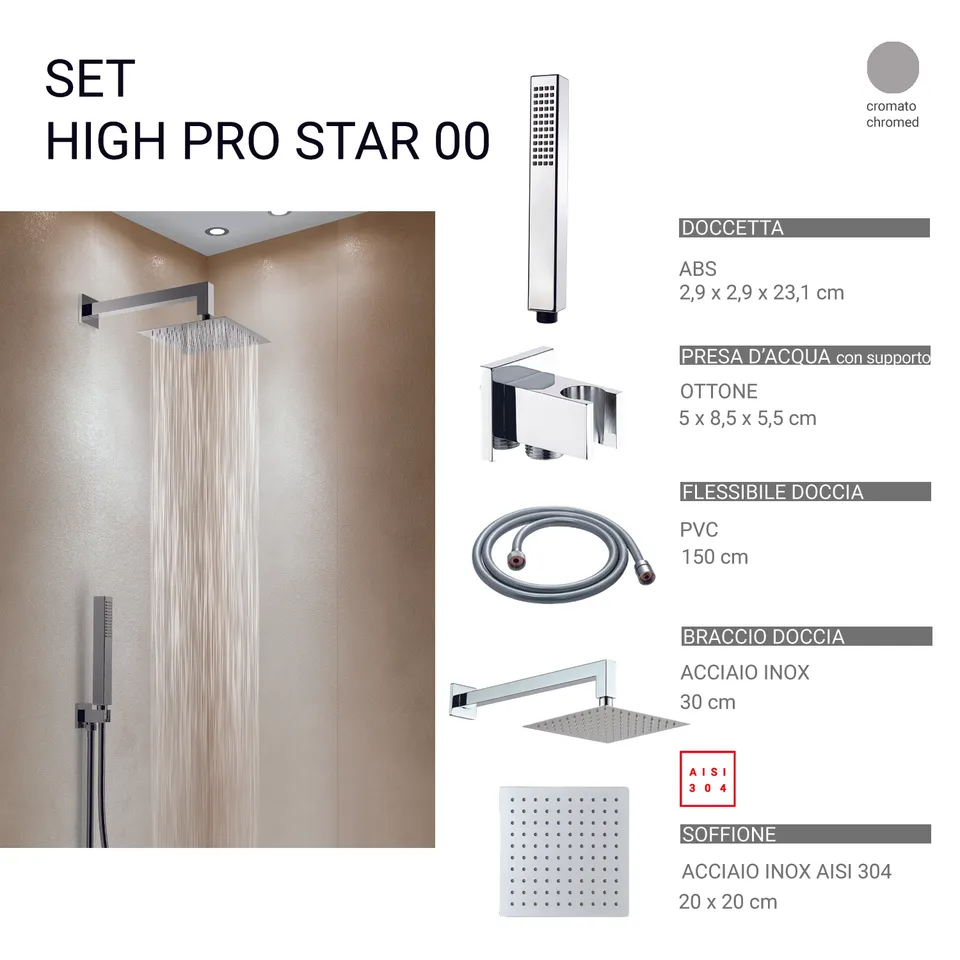 gedy-high-pro-star-00-ensemble-douche-5-pi-ces-chrome image 1