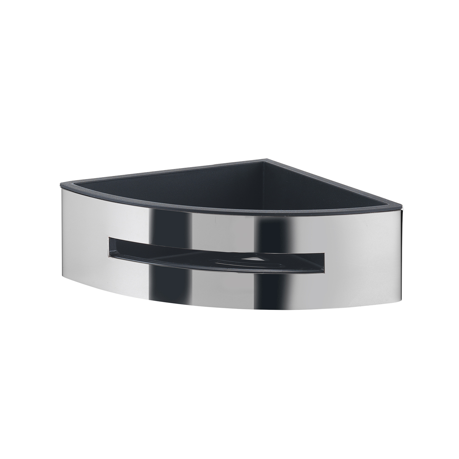 gedy-poseidon-panier-douche-angle-noir-poli image 1