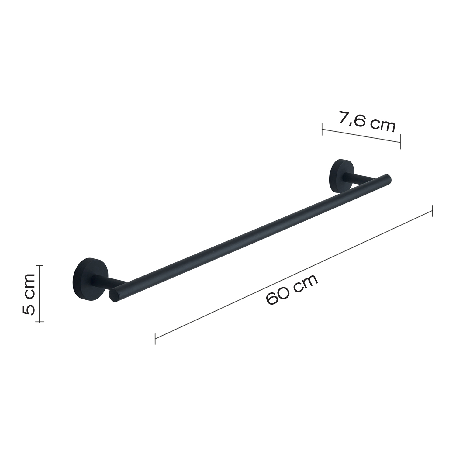gedy-eros-porte-serviettes-60-cm-noir-mat image 2