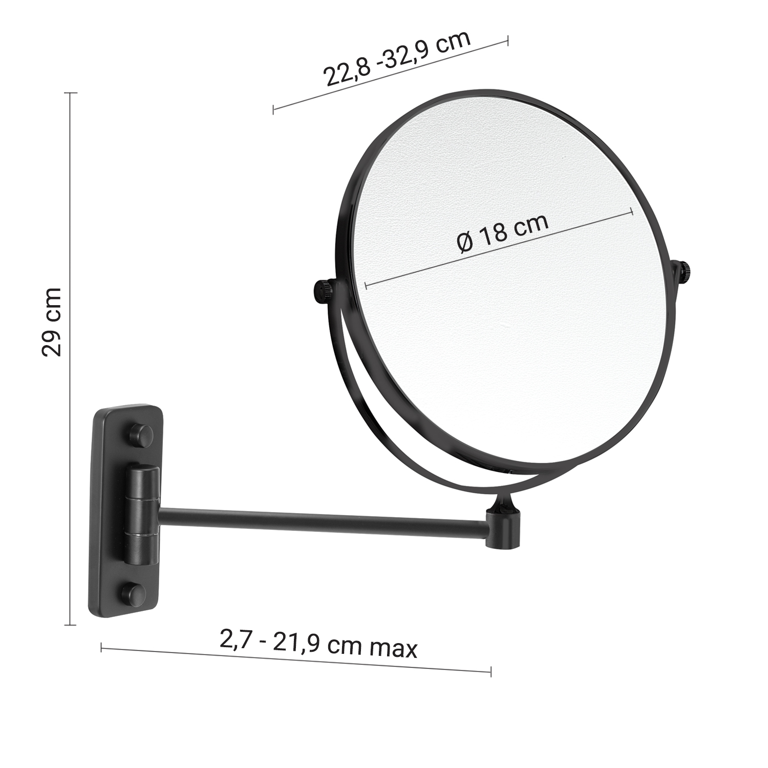 gedy-mia-miroir-grossissant-noir-mat-mural image 2