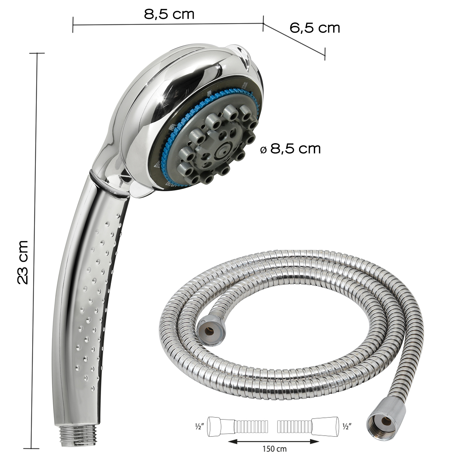 gedy-kit-de-douche-douchette-8-jets-chrome image 2