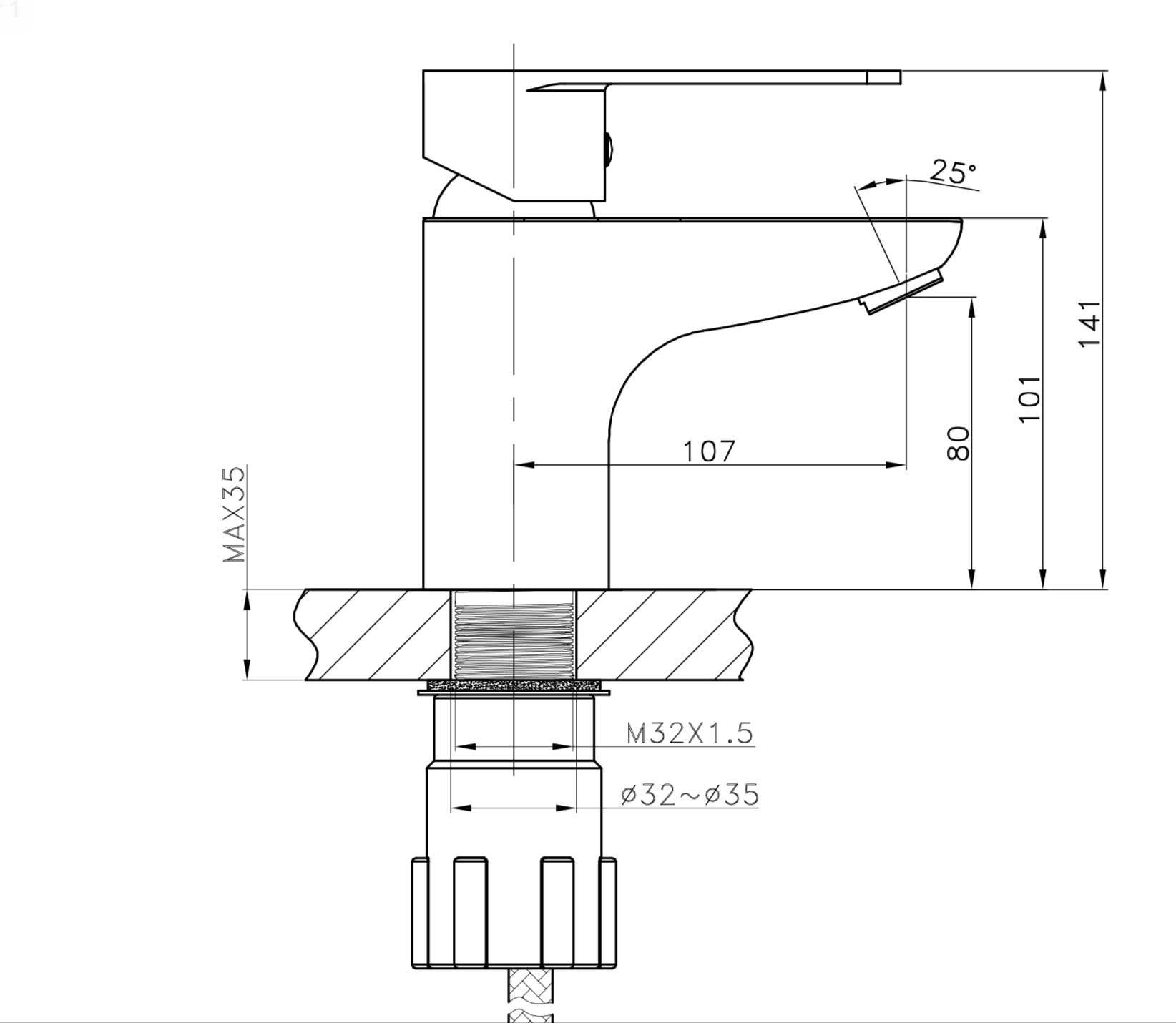 hudor-eas-robinet-lavabo-chrom-laiton-1-trou image 3