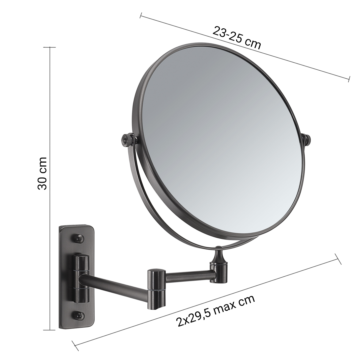 gedy-gaia-miroir-grossissant-gun-metal-poser image 2