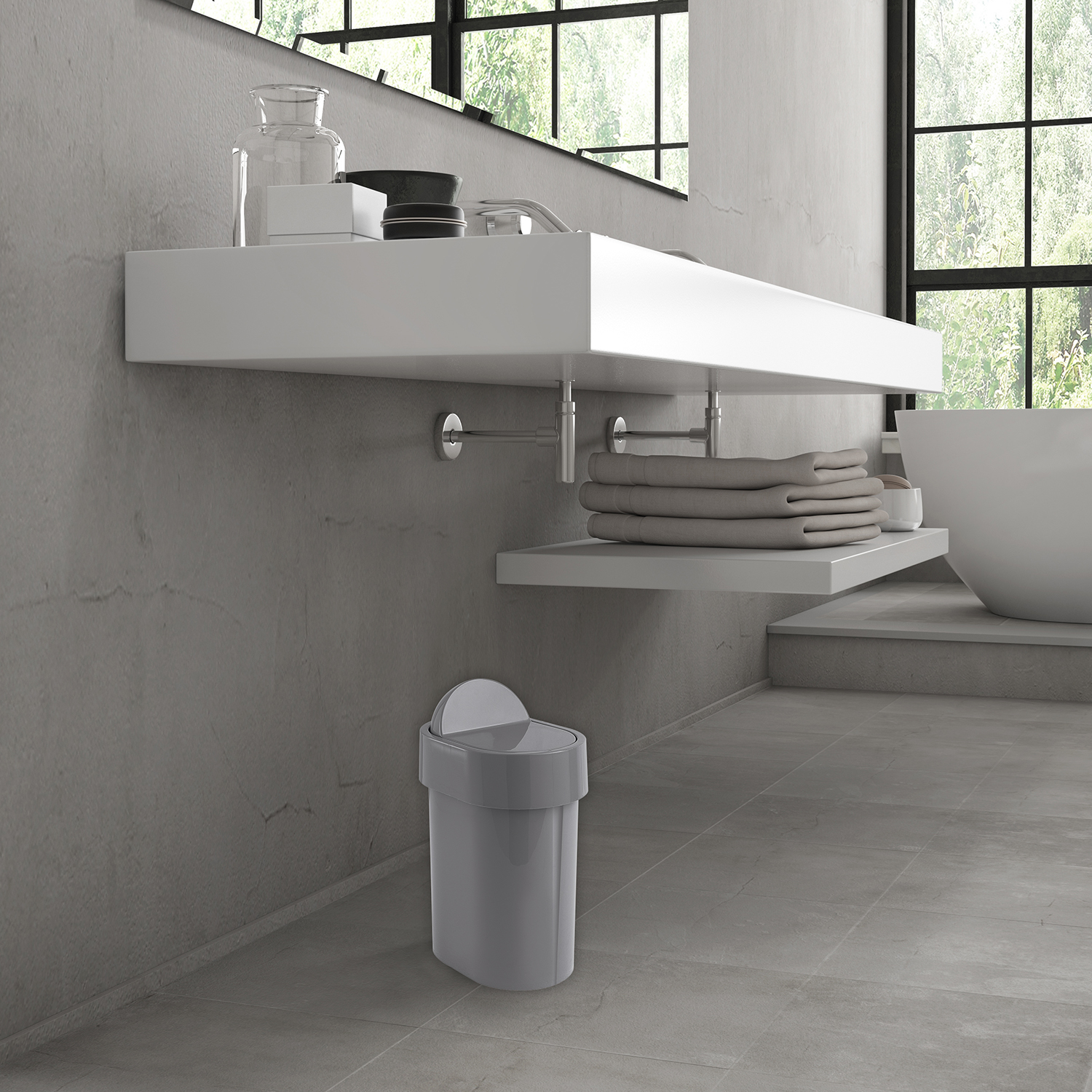 gedy-junior-poubelle-gris-salle-de-bain-wc-plastique image 3