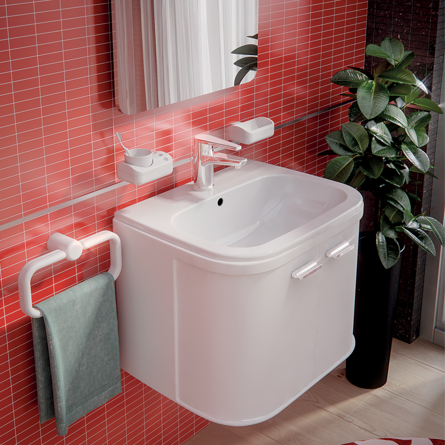 gedy-2900-anneau-porte-serviette-blanc-fixer image 4