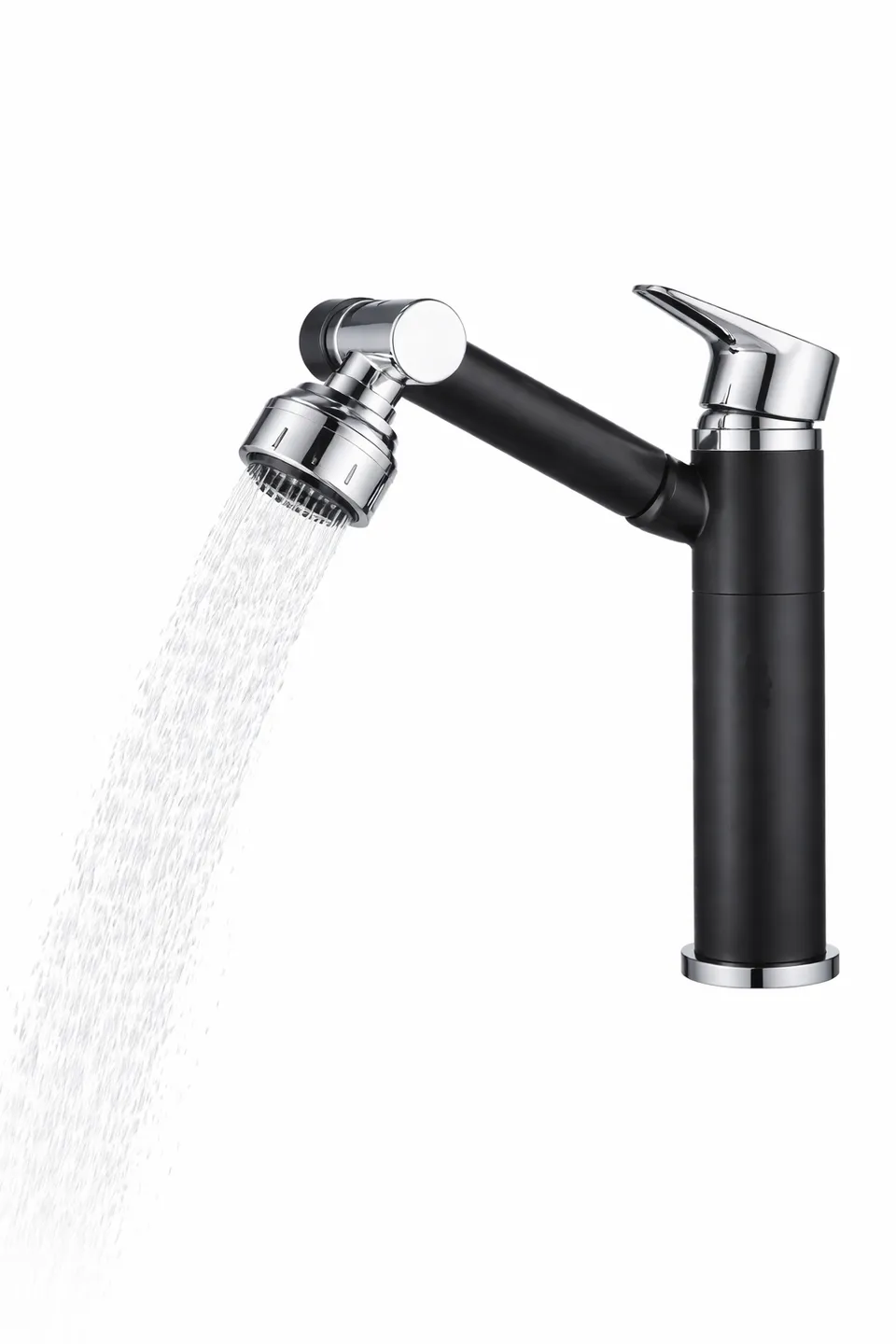 hudor-essential-094-robinet-lavabo-noir-mat-t-te-modulable image 1