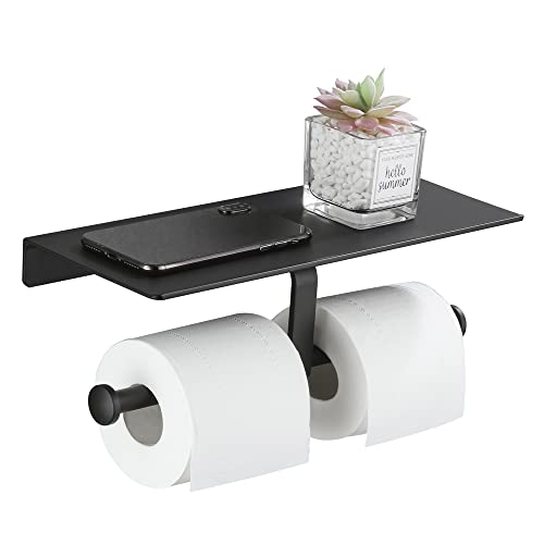 gricol-porte-rouleaux-papier-toilette-double-noir-avec-tag-re image 8