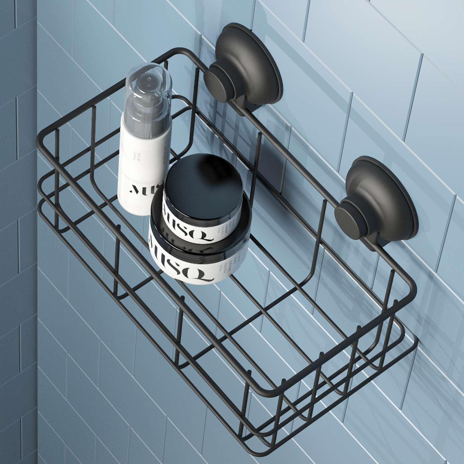 gedy-hot-panier-douche-rectangulaire-fil-noir-mat image 4