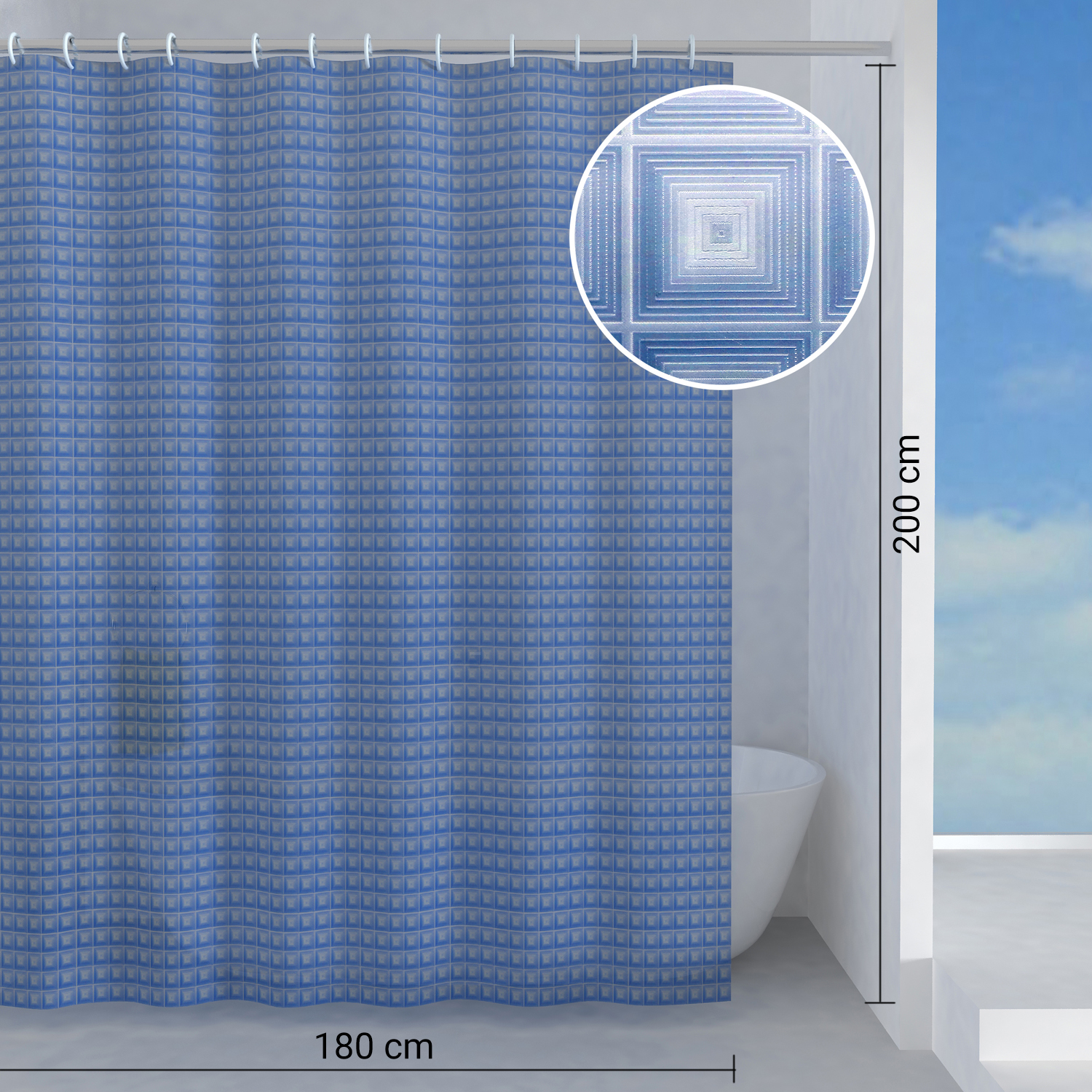 gedy-square-rideau-douche-180x200-cm-bleu-ciel image 2