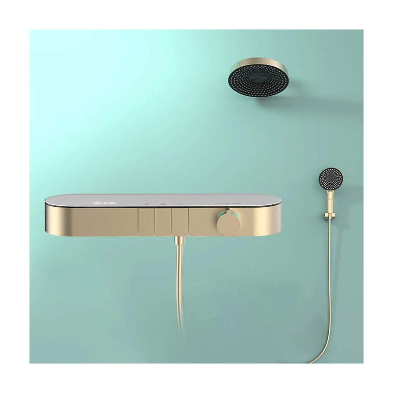hudor-pernesse-ensemble-de-douche-encastr-e-cascade-gun-metal-thermostatique image 4