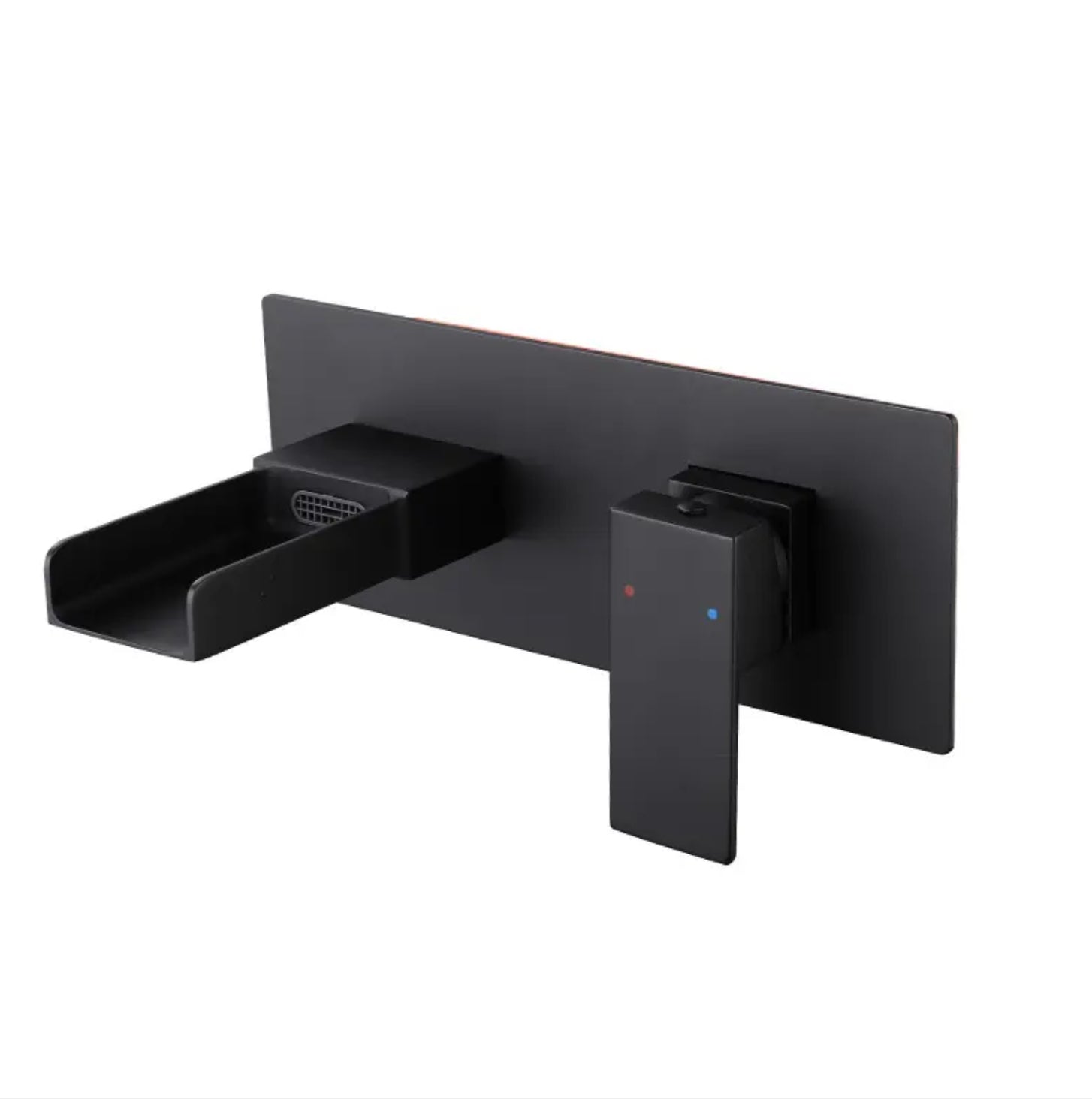 hudor-alph-e-007-robinet-lavabo-mural-noir-mat-cascade image 1