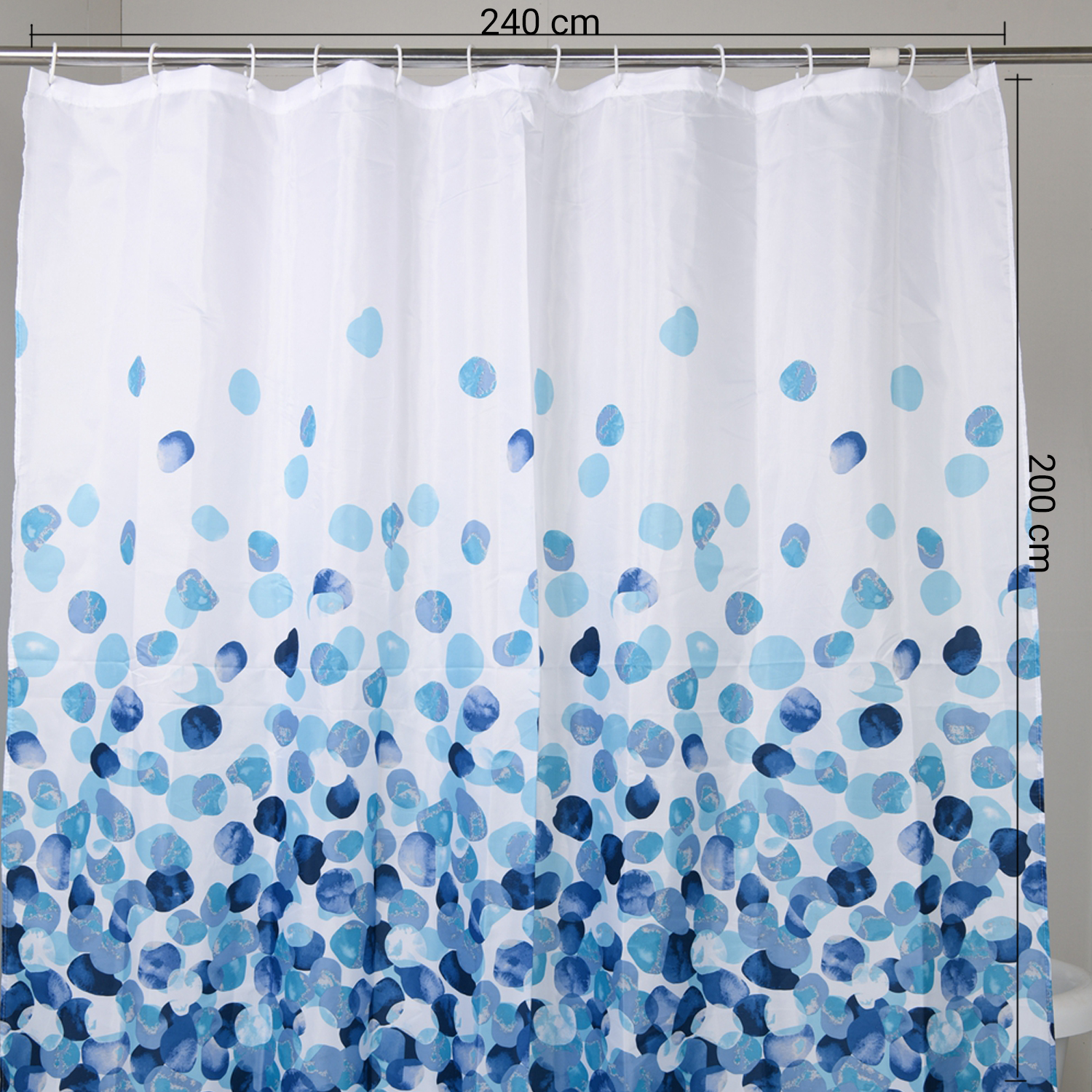 gedy-dotty-rideau-de-douche-240x200-cm-bleu image 2