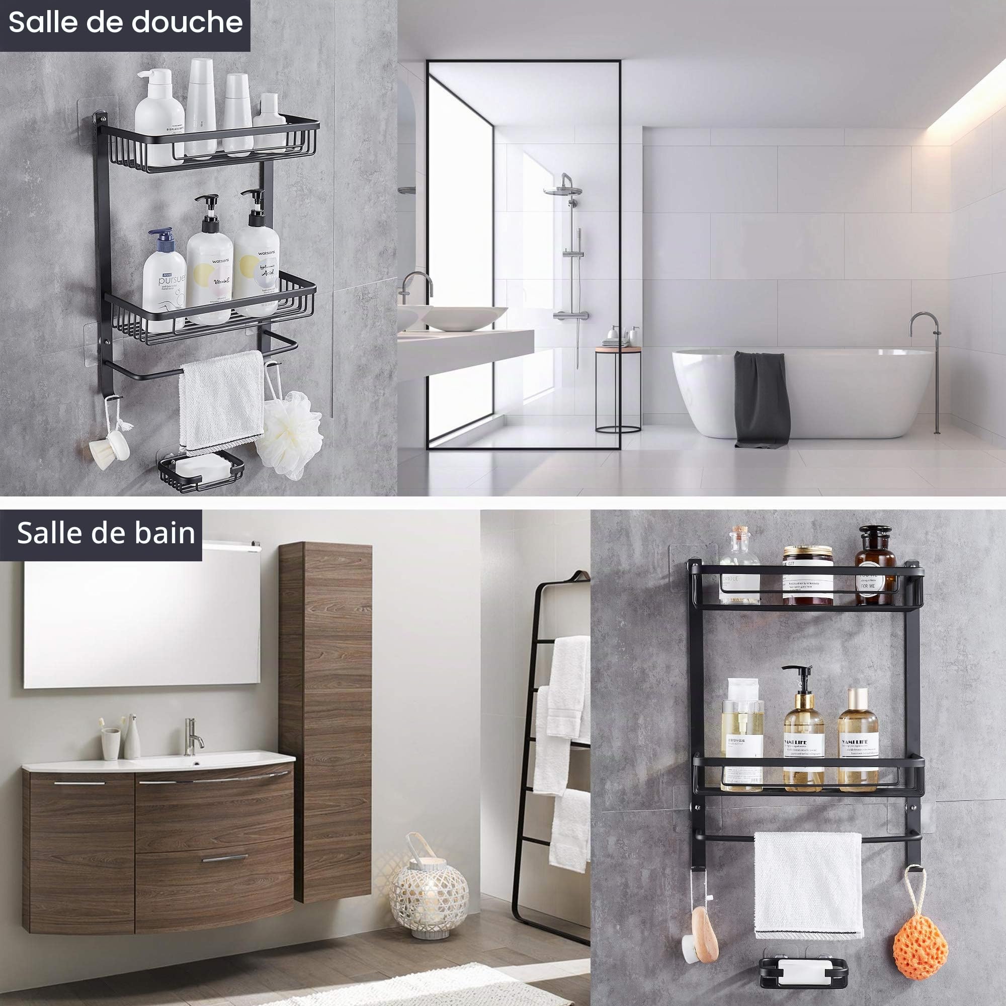 gricol-tag-res-de-douche-tag-re-sans-per-age-noir-2-niveaux image 2