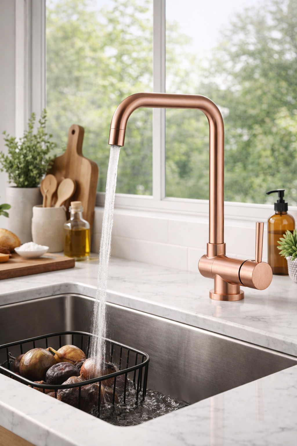 hudor-p-n-e-w04-robinet-cuisine-rabattable-or-rose image 2