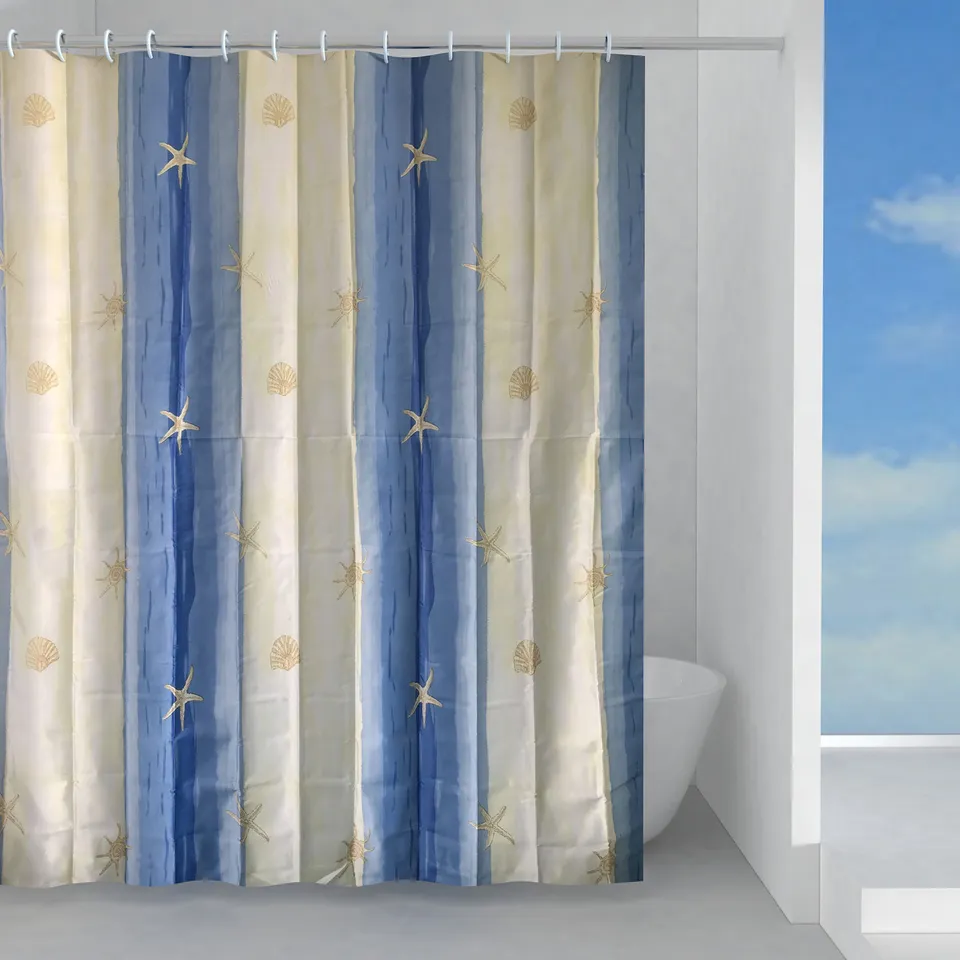 gedy-oltremare-rideau-douche-120x200-beige-bleu-ciel image 1