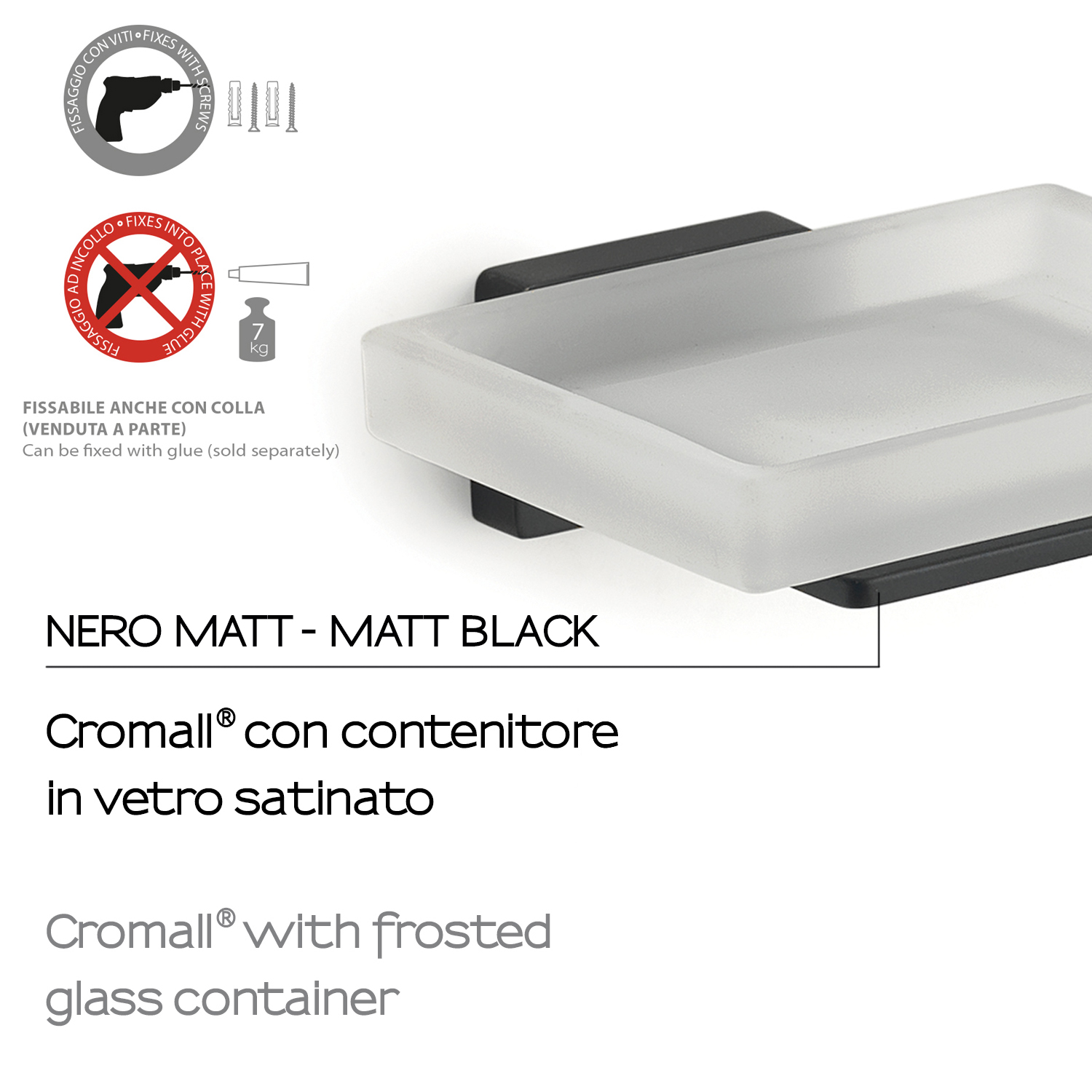gedy-atena-porte-savon-noir-mat-mural image 3