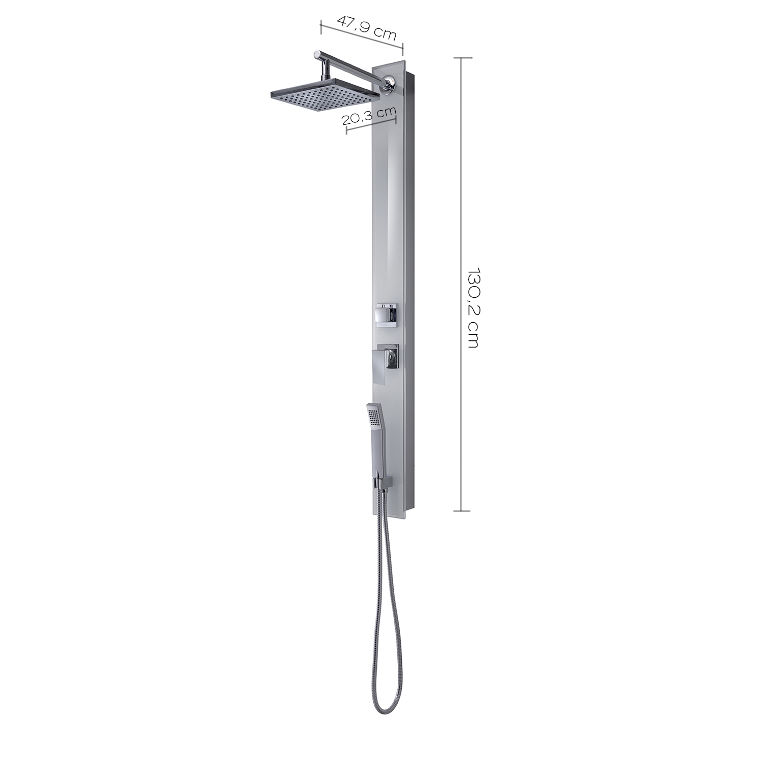 gedy-style-00-panneau-de-douche-verre-argent image 2