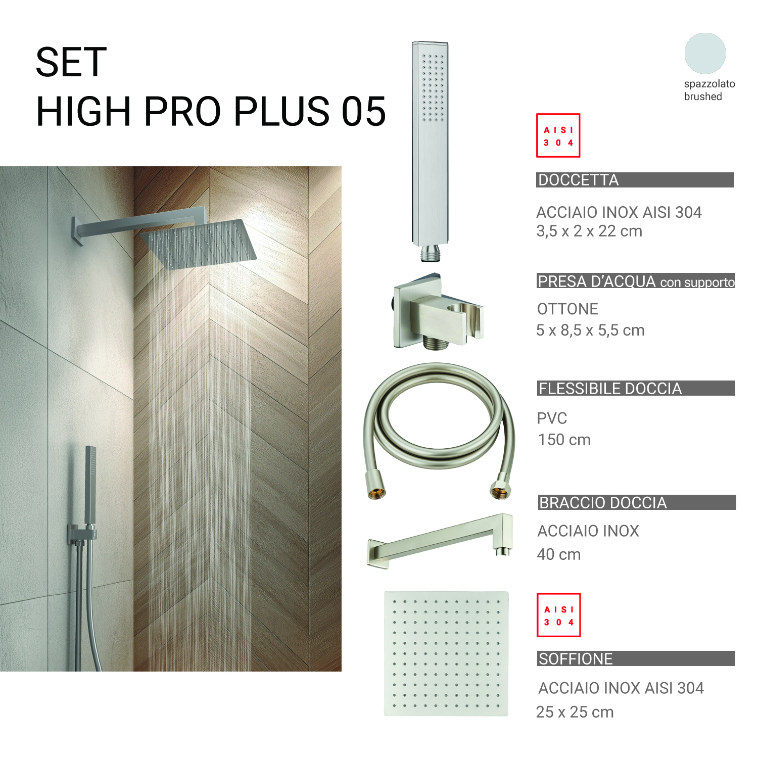 gedy-high-pro-plus-05-ensemble-douche-5-pi-ces-carr-bross image 1