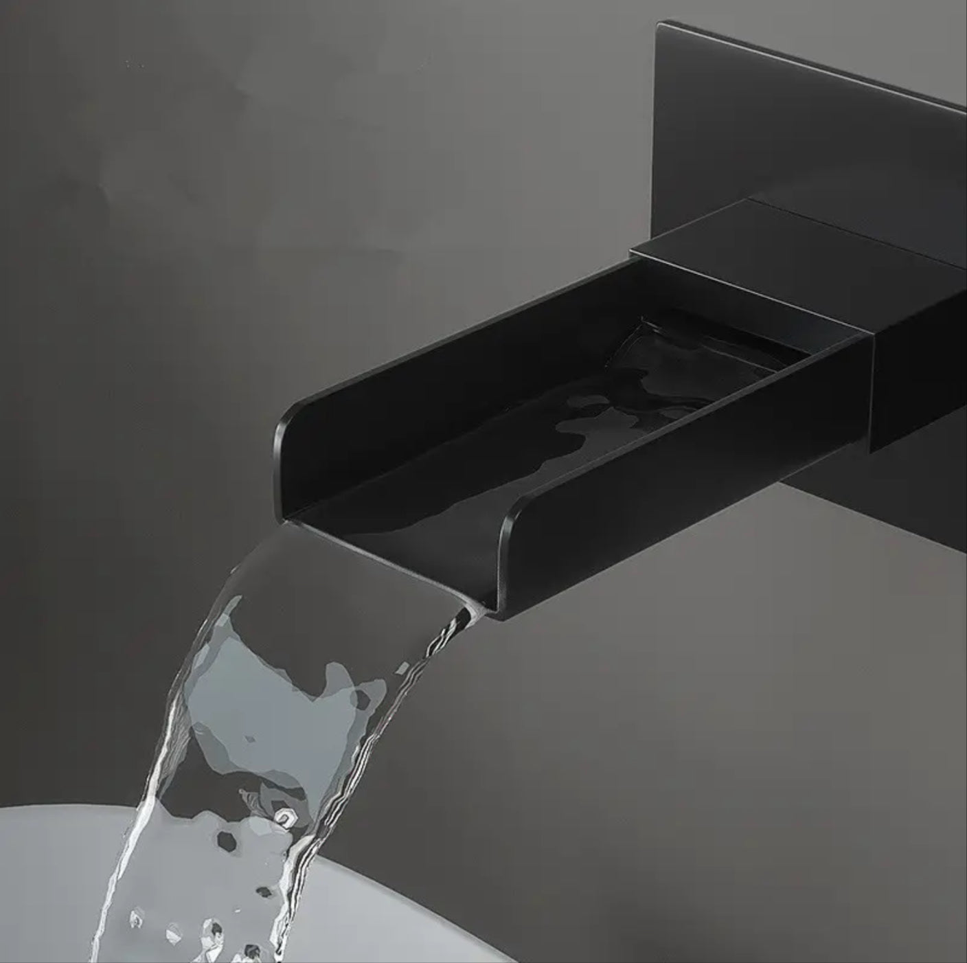 hudor-alph-e-007-robinet-lavabo-mural-noir-mat-cascade image 5