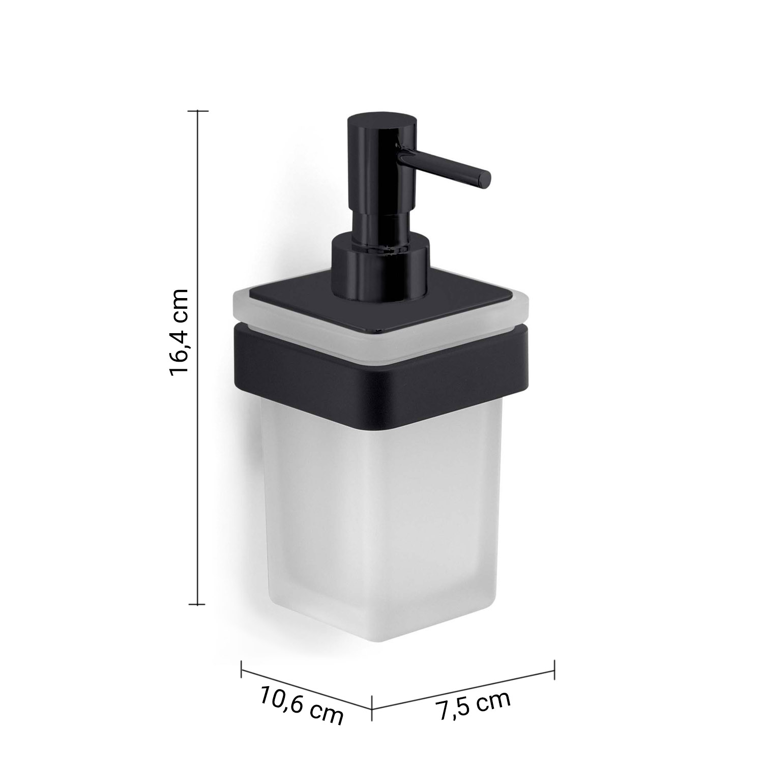 gedy-samoa-distributeur-savon-noir-mat-pompe-salle-de-bain image 2