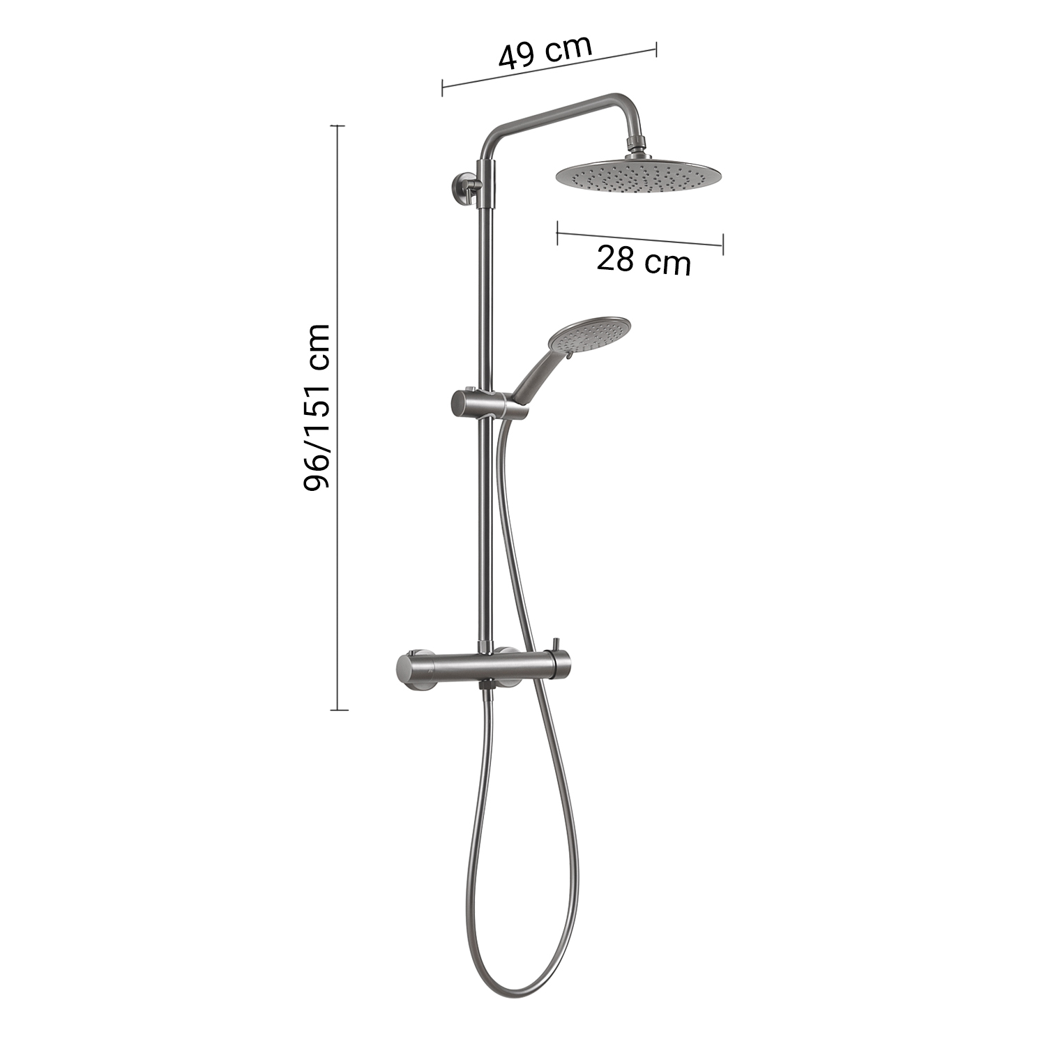 gedy-star-plus-02-colonne-de-douche-gun-metal-extensible image 2