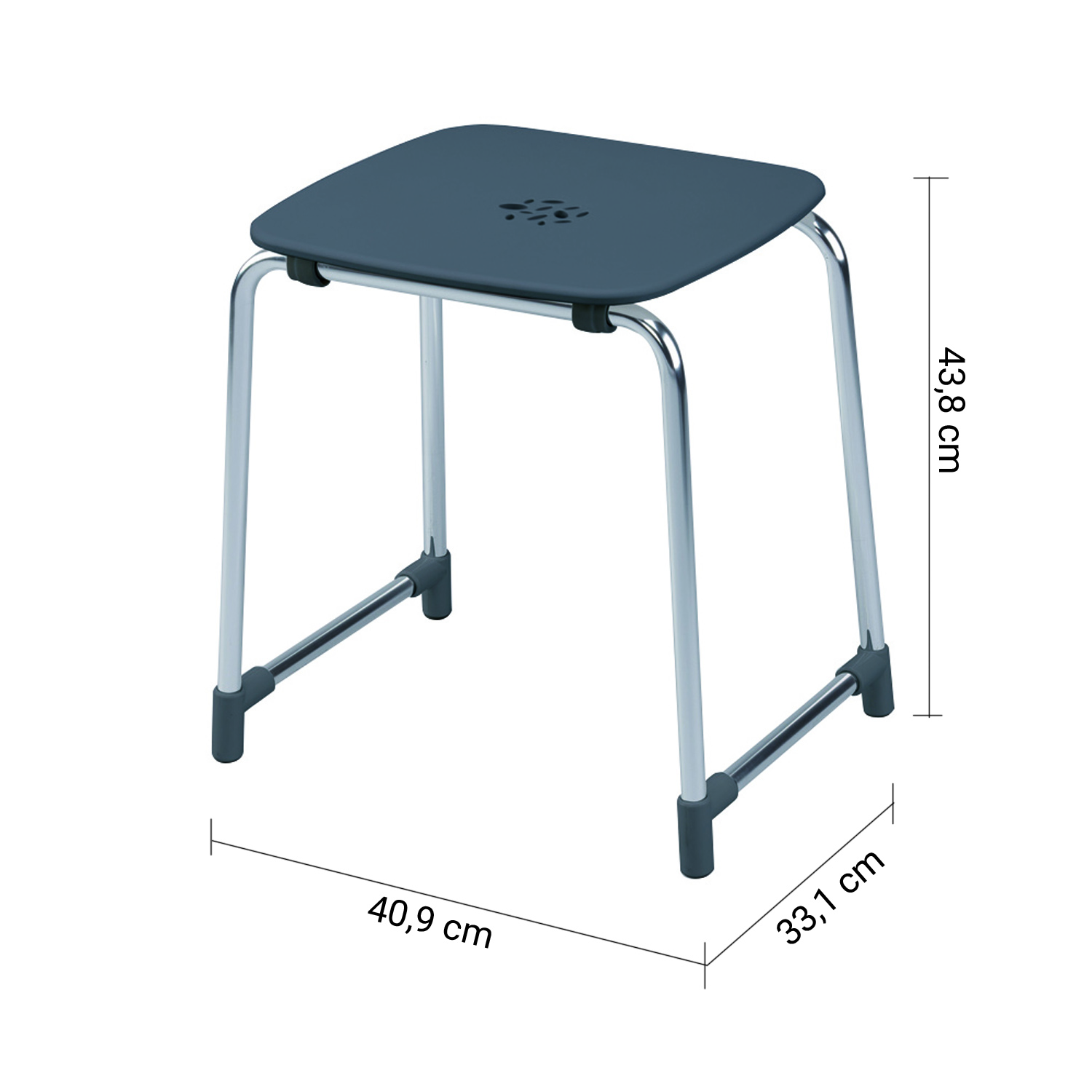 gedy-prima-classe-tabouret-anthracite-chrome image 2
