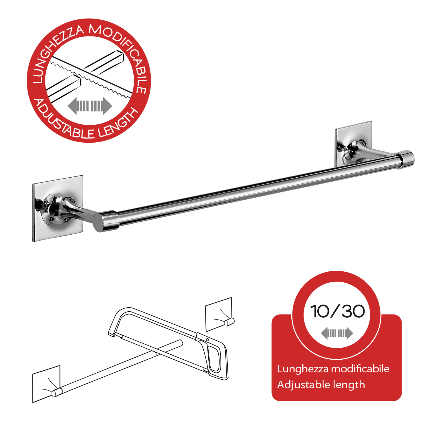 gedy-wizard-barre-porte-serviette-35-cm-chrome image 5