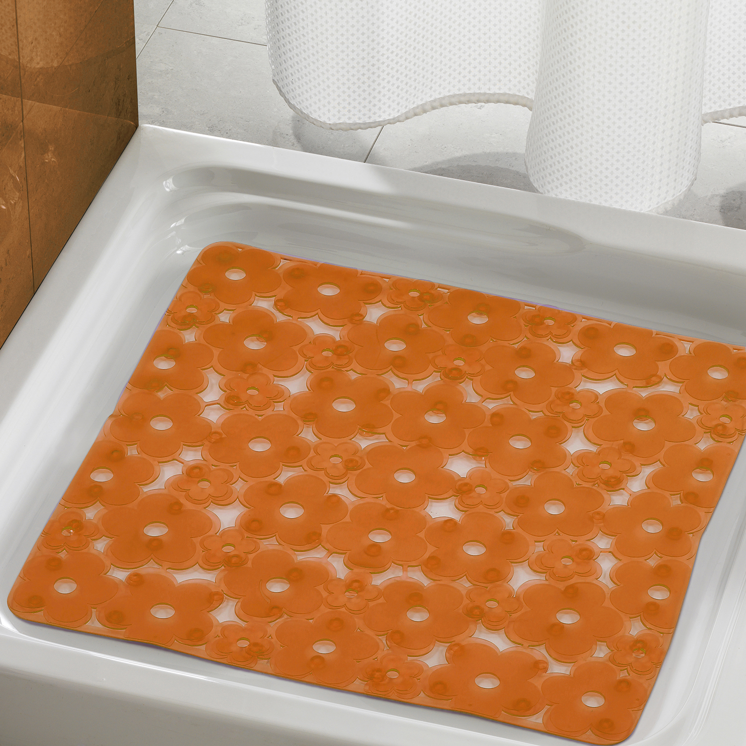 gedy-margherita-tapis-de-douche-53x53-cm-orange-transparent image 3
