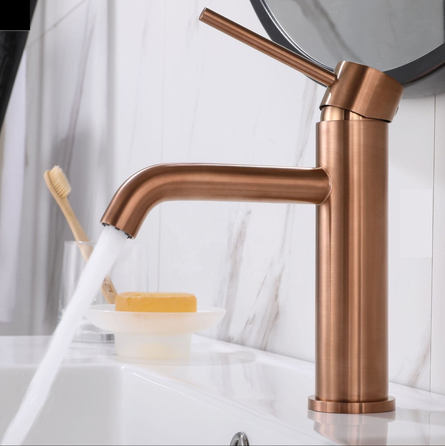 hudor-p-n-e-b205-robinet-lavabo-rose-dor-laiton image 2