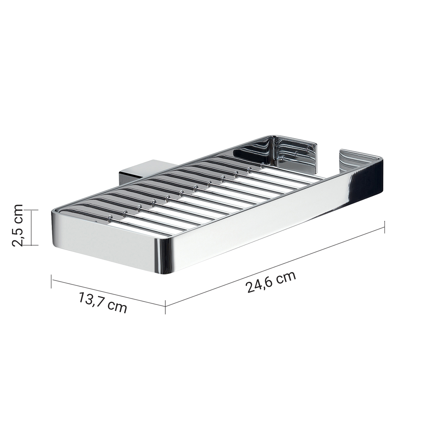 gedy-lounge-porte-objets-double-fil-tag-re-douche-chrome image 2
