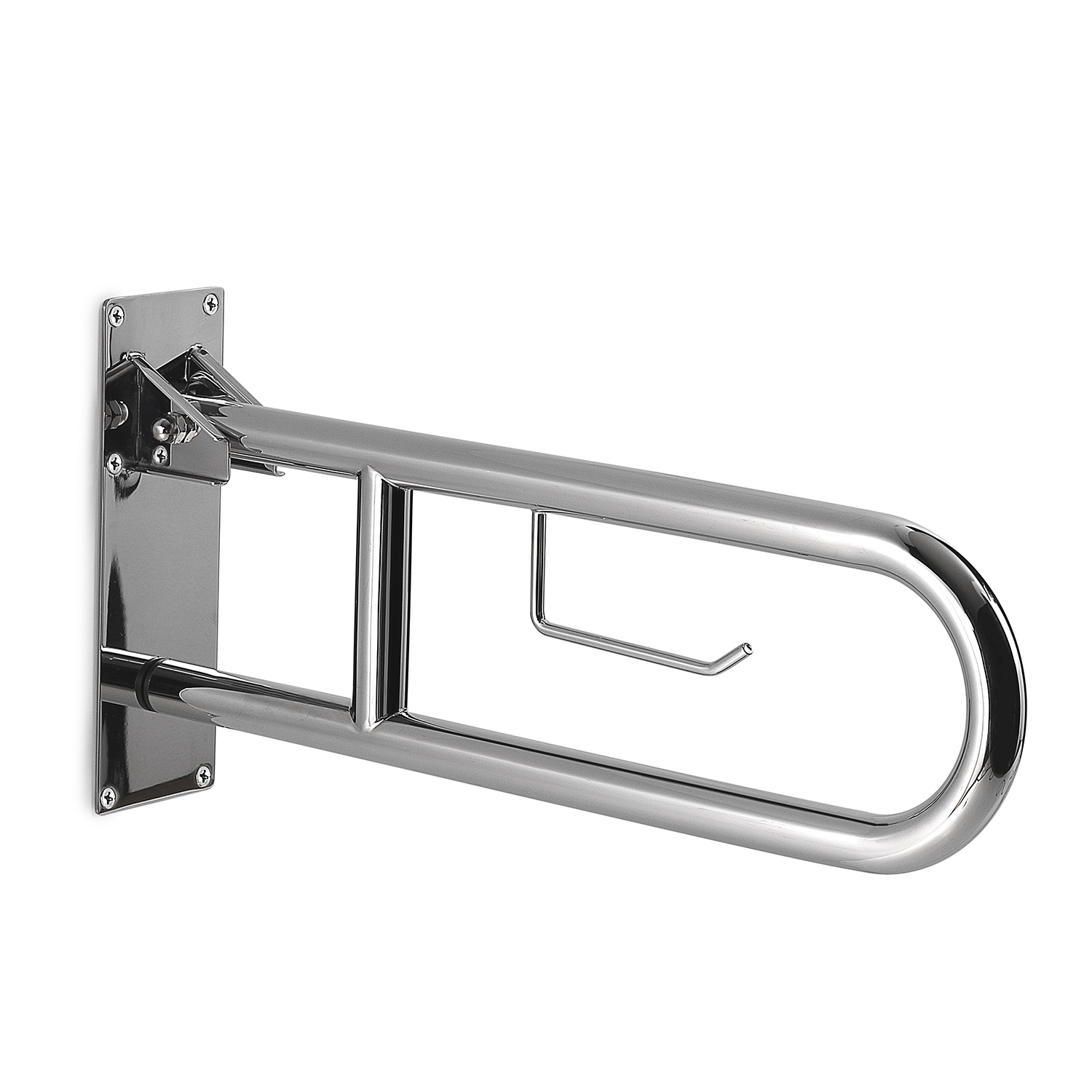 gedy-contract-snug-barre-d-appui-rabattable-chrome-avec-porte-rouleau image 1