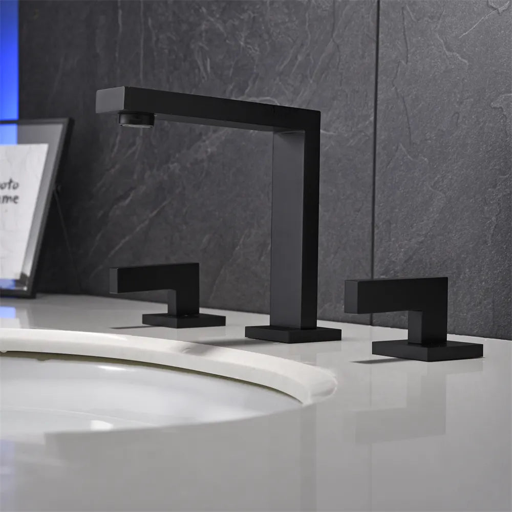 hudor-alph-e-302-robinet-lavabo-noir-mat-3-trous-laiton image 2