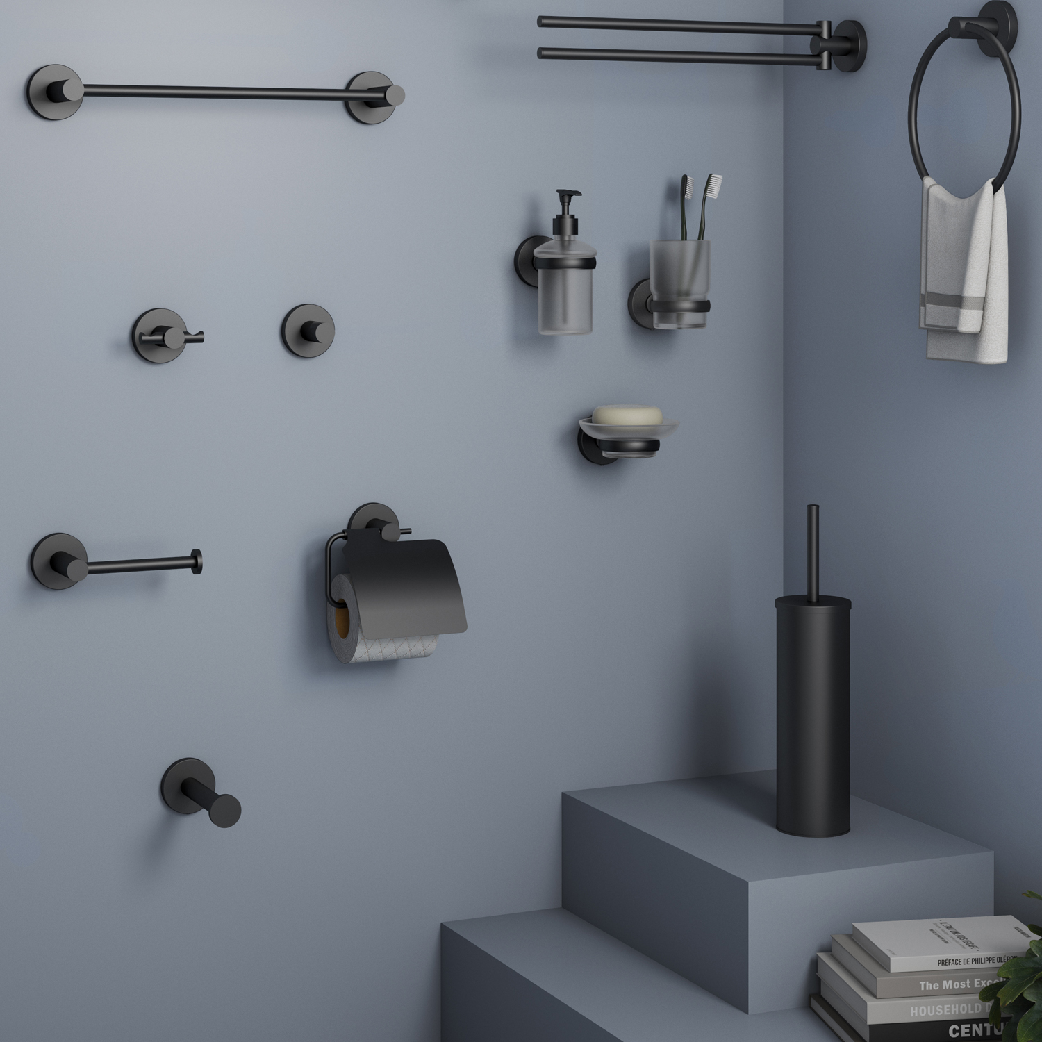 gedy-felce-plus-porte-brosse-wc-noir-mat image 4