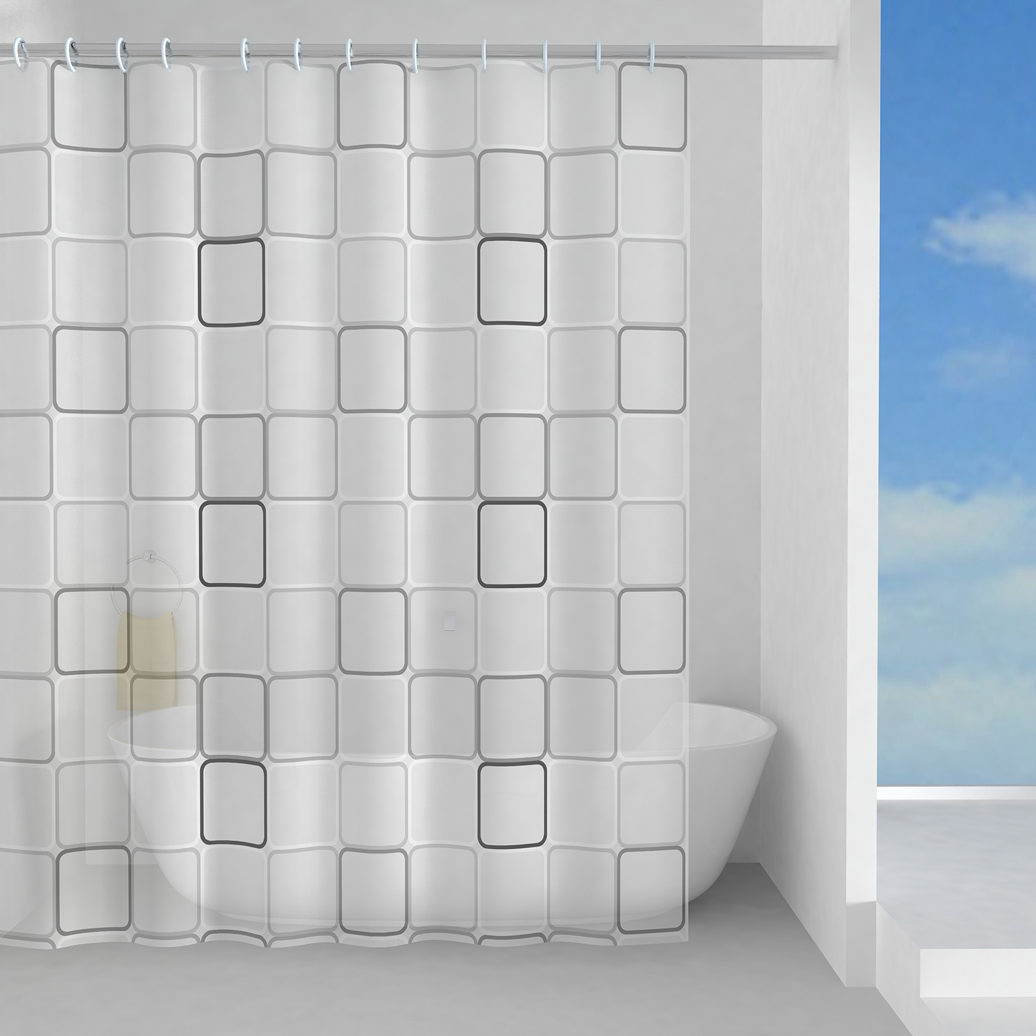 gedy-domino-rideau-de-douche-gris-240x200-cm image 1