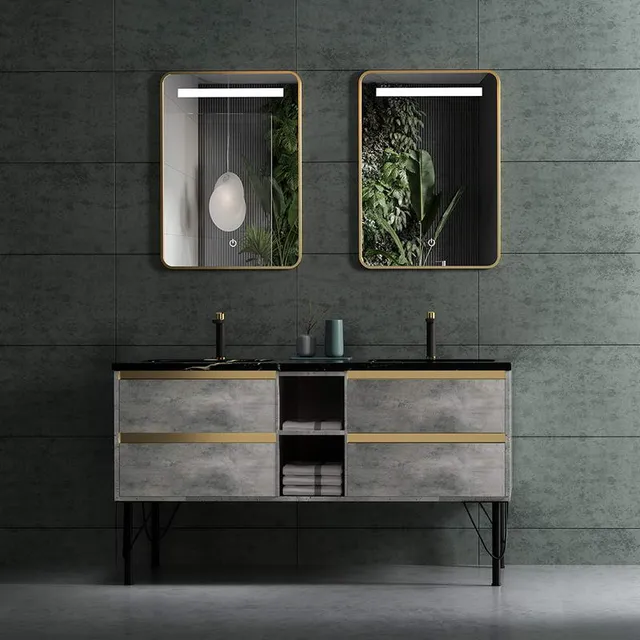hudor-cf20032-meuble-salle-de-bain-noir-mat-double-vasque image 1
