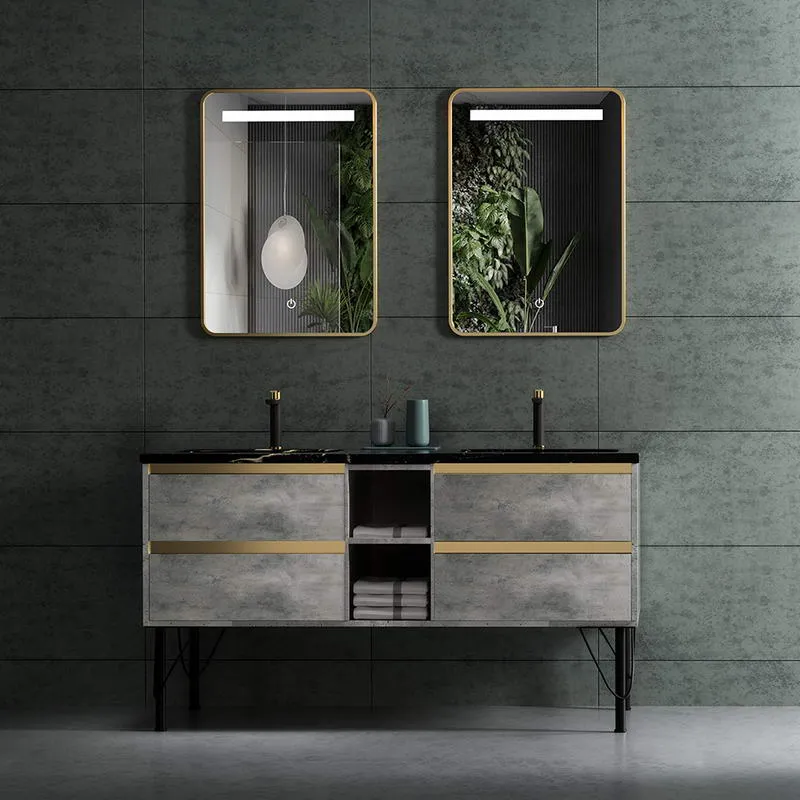 hudor-cf20032-meuble-salle-de-bain-noir-mat-double-vasque image 1