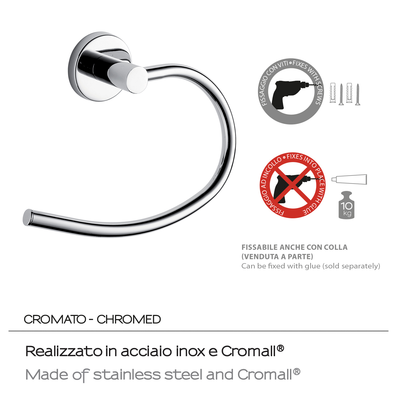 gedy-felce-anneau-porte-serviette-chrome image 4
