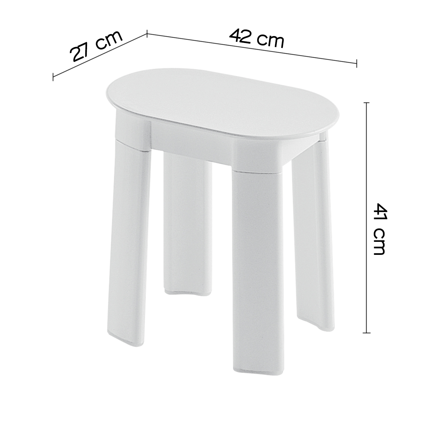 gedy-tetra-tabouret-salle-de-bain-blanc image 2
