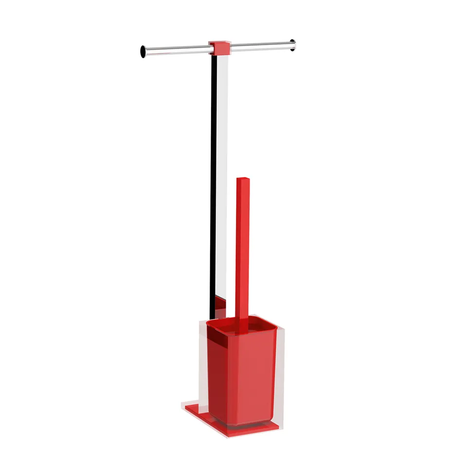 gedy-rainbow-ensemble-wc-porte-papier-brosse-rouge image 1