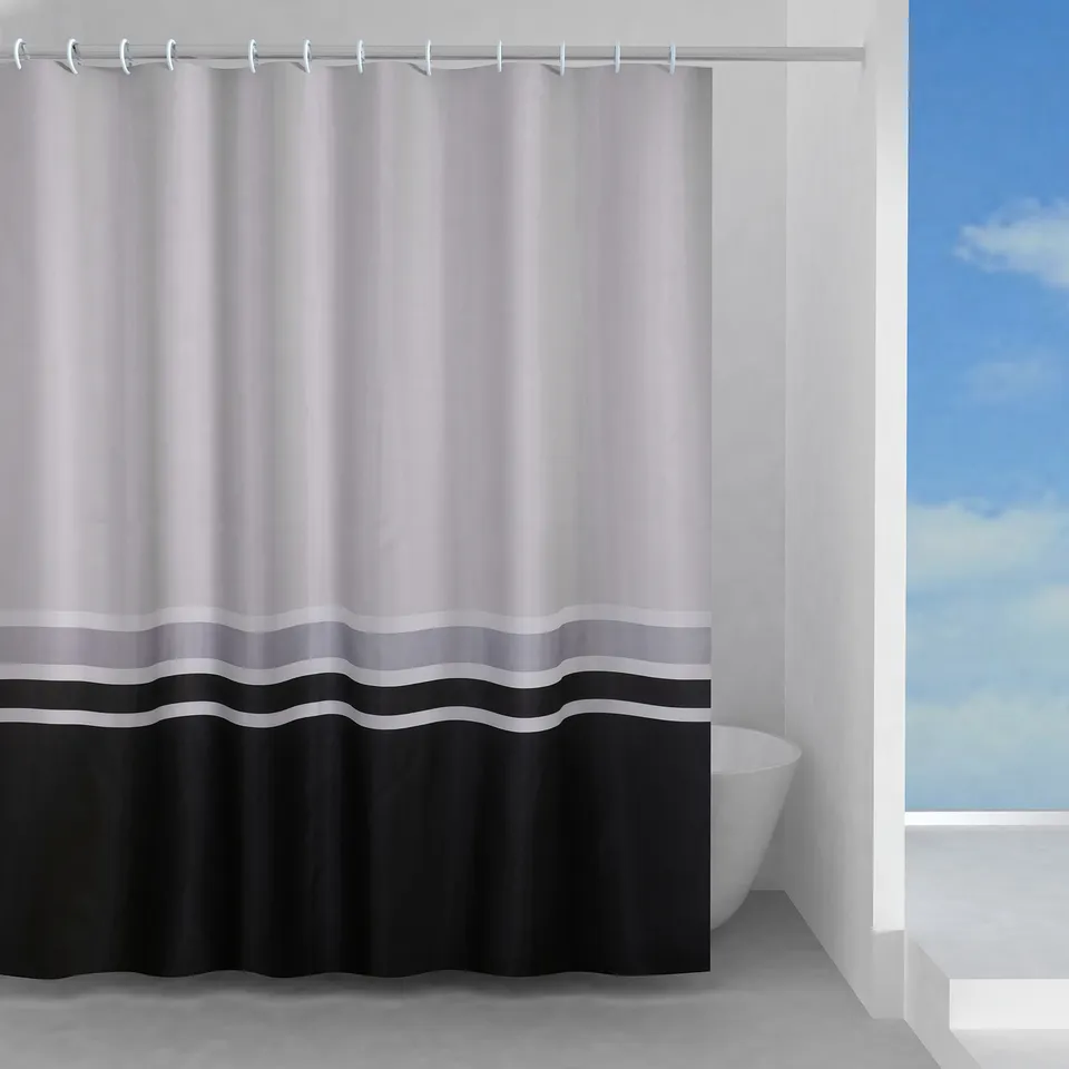 gedy-elegance-rideau-douche-120x200-cm-blanc-gris-noir image 1