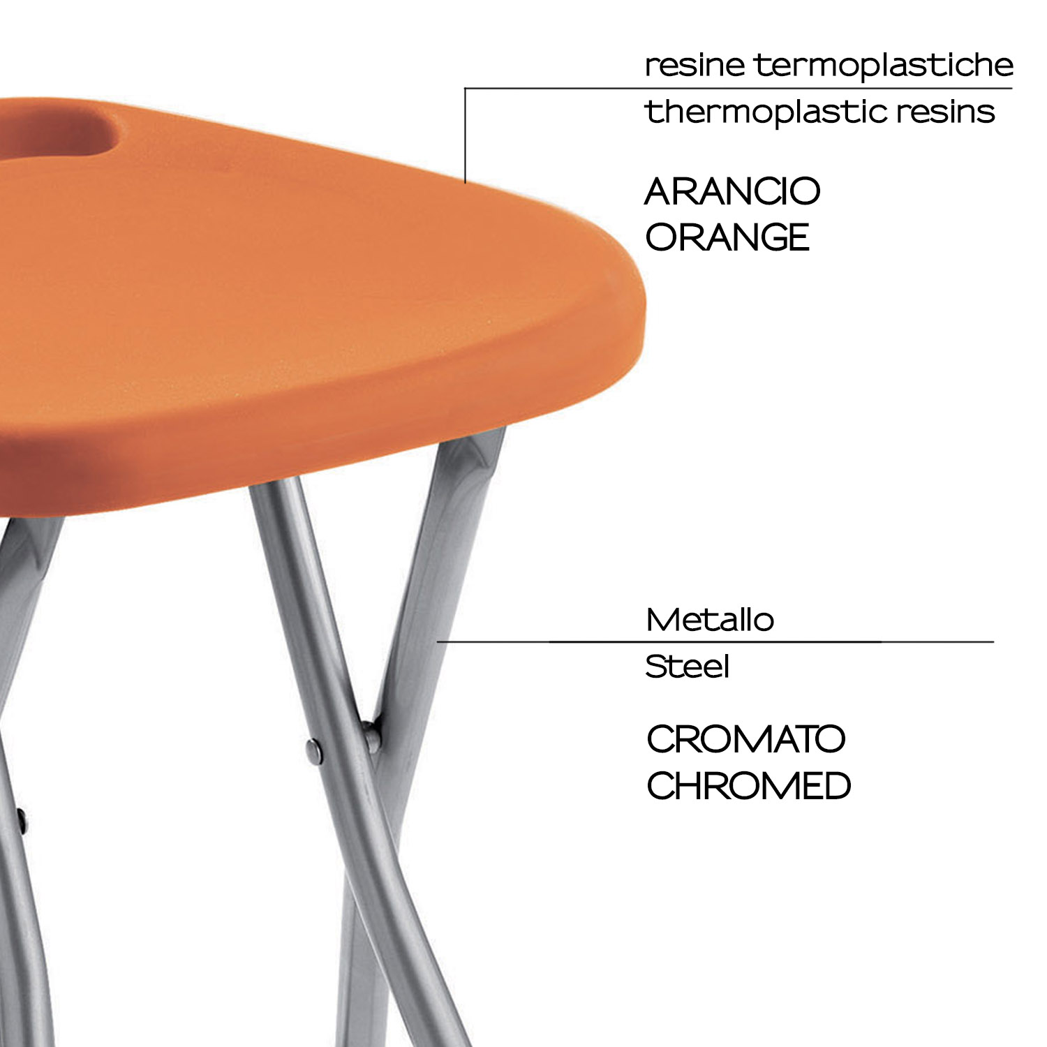 gedy-co75-tabouret-salle-de-bain-orange-repliable image 4