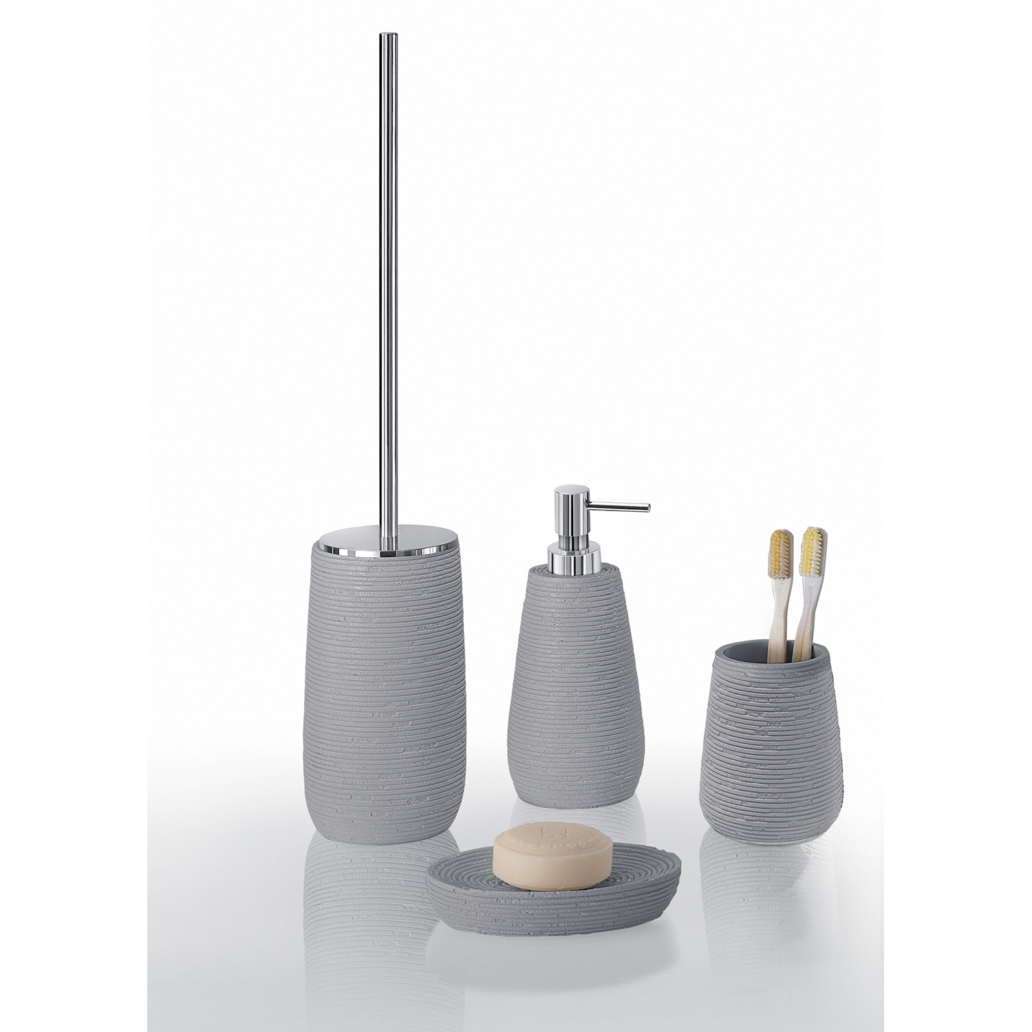 gedy-gemini-porte-brosse-dents-gris-poser image 5