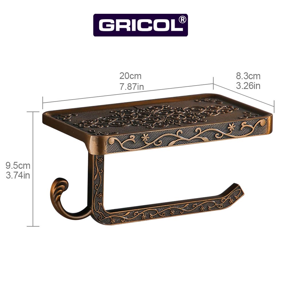 gricol-porte-rouleau-papier-toilette-mural-or-vintage-avec-tablette image 4