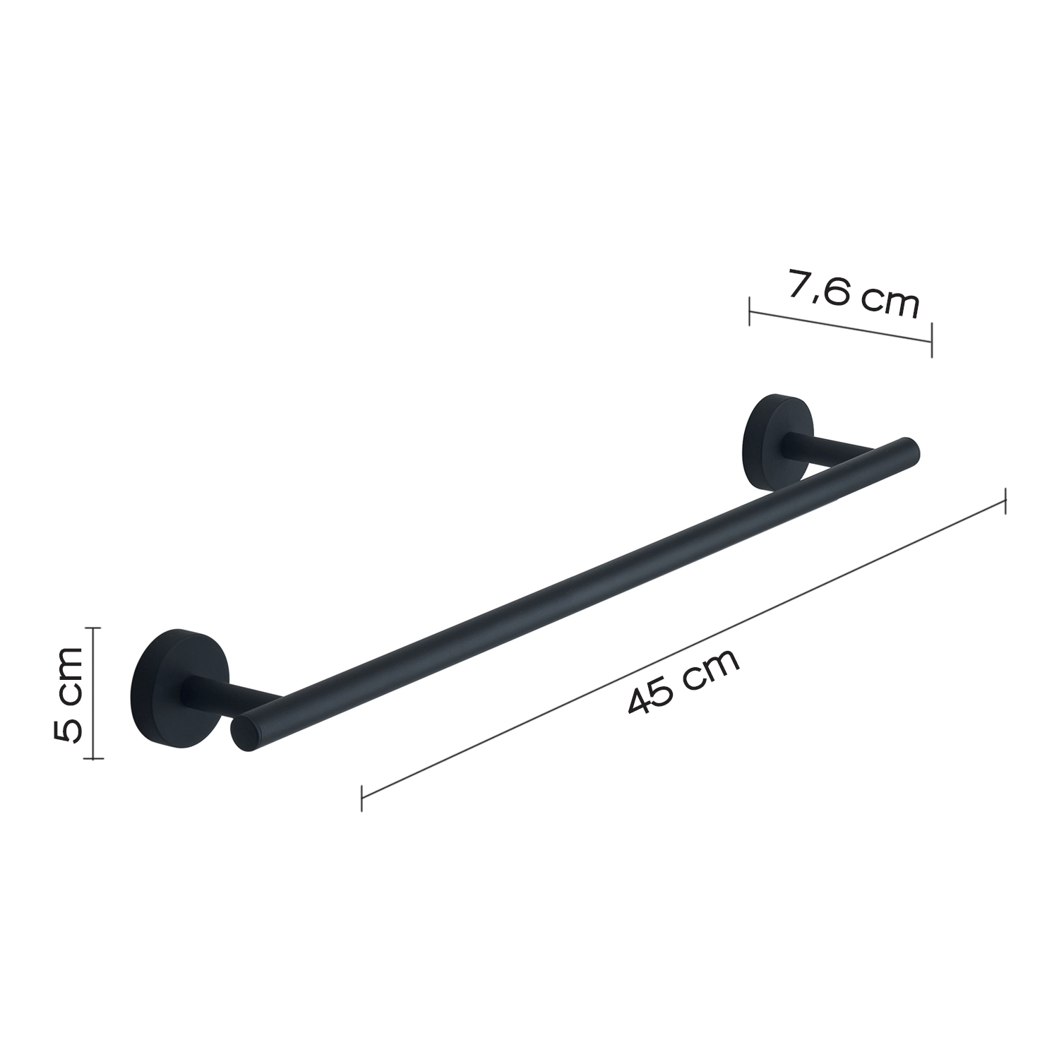 gedy-eros-porte-serviette-45-cm-noir-mat-fixer image 2