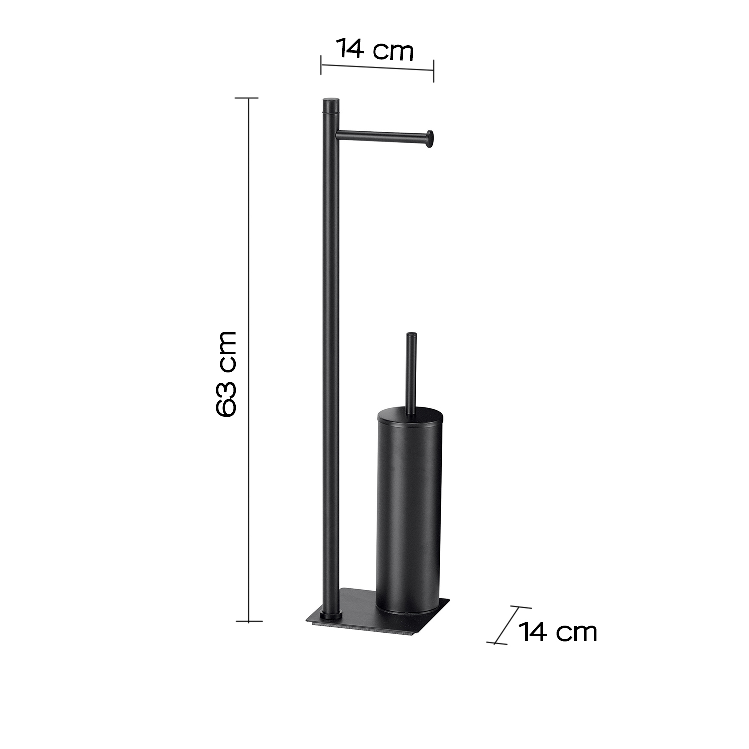 gedy-trilly-ensemble-wc-porte-papier-brosse-noir image 2
