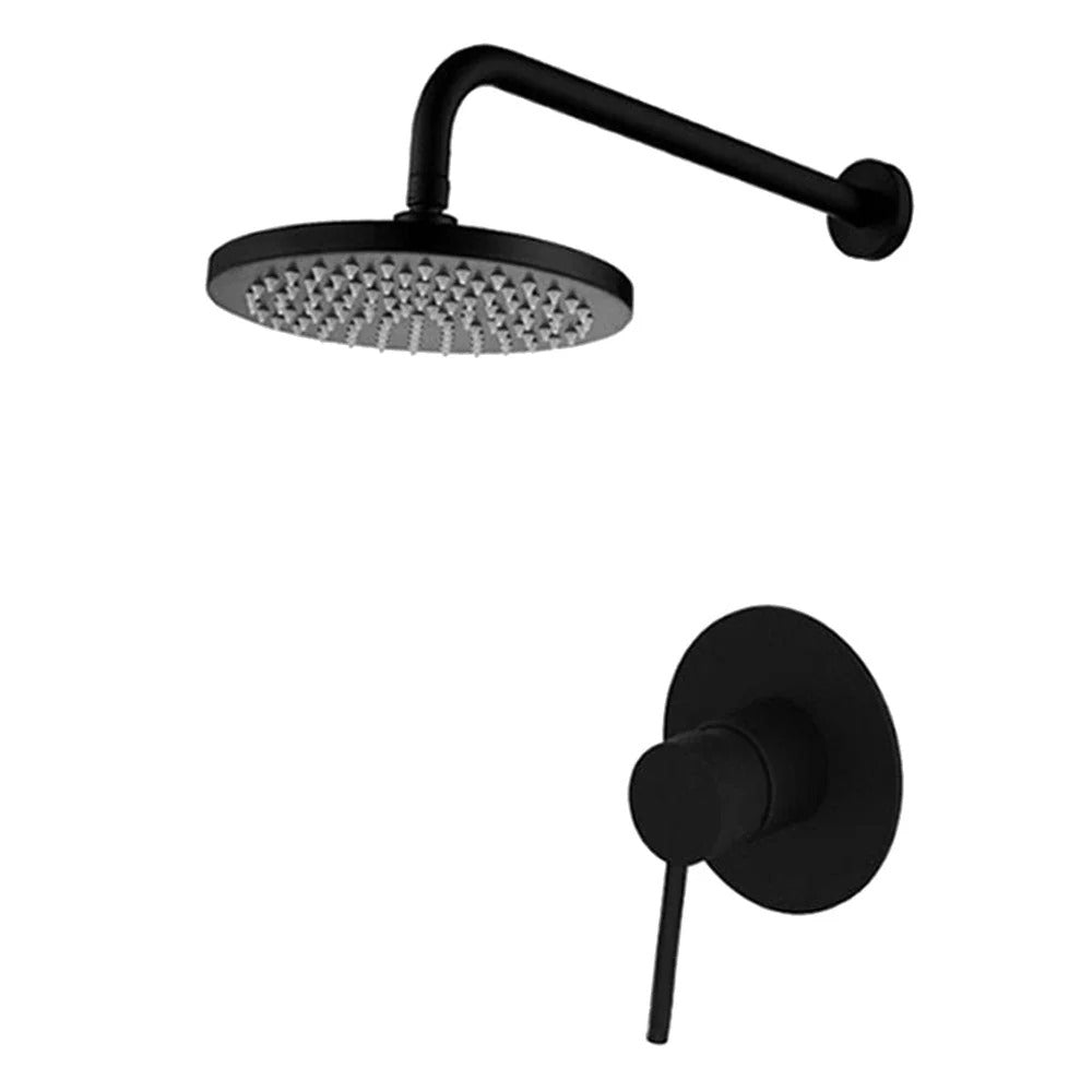 hudor-c-phise-douche-encastr-e-noir-mat-jet-pluie-ronde image 1