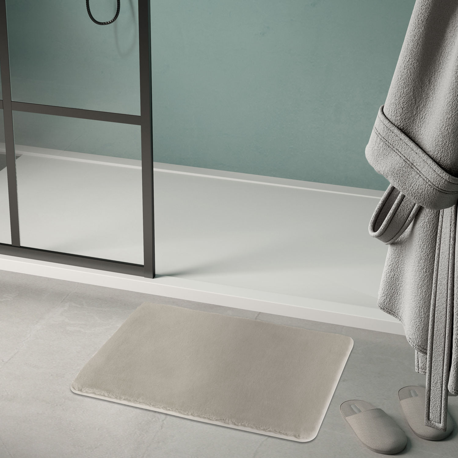 gedy-fuzzy-tapis-de-bain-50x80-gris-clair image 3