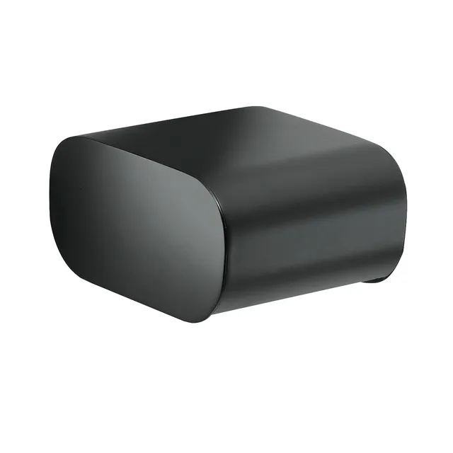 gedy-outline-porte-rouleau-avec-couvercle-noir-mat image 1
